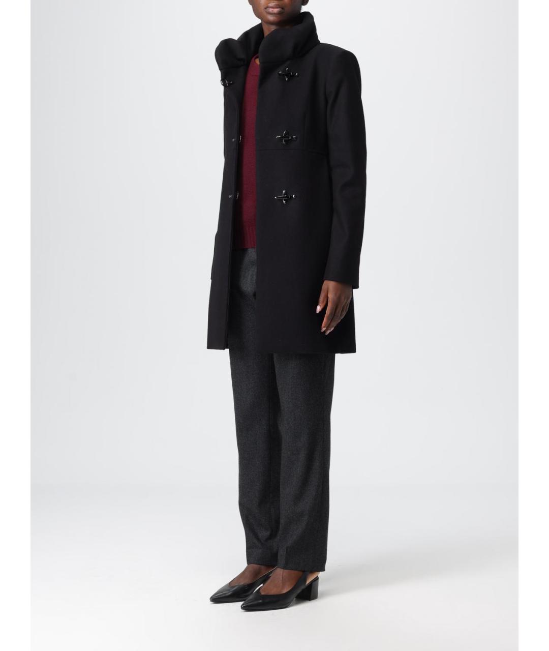 FAY Черное шерстяное пальто, фото 3