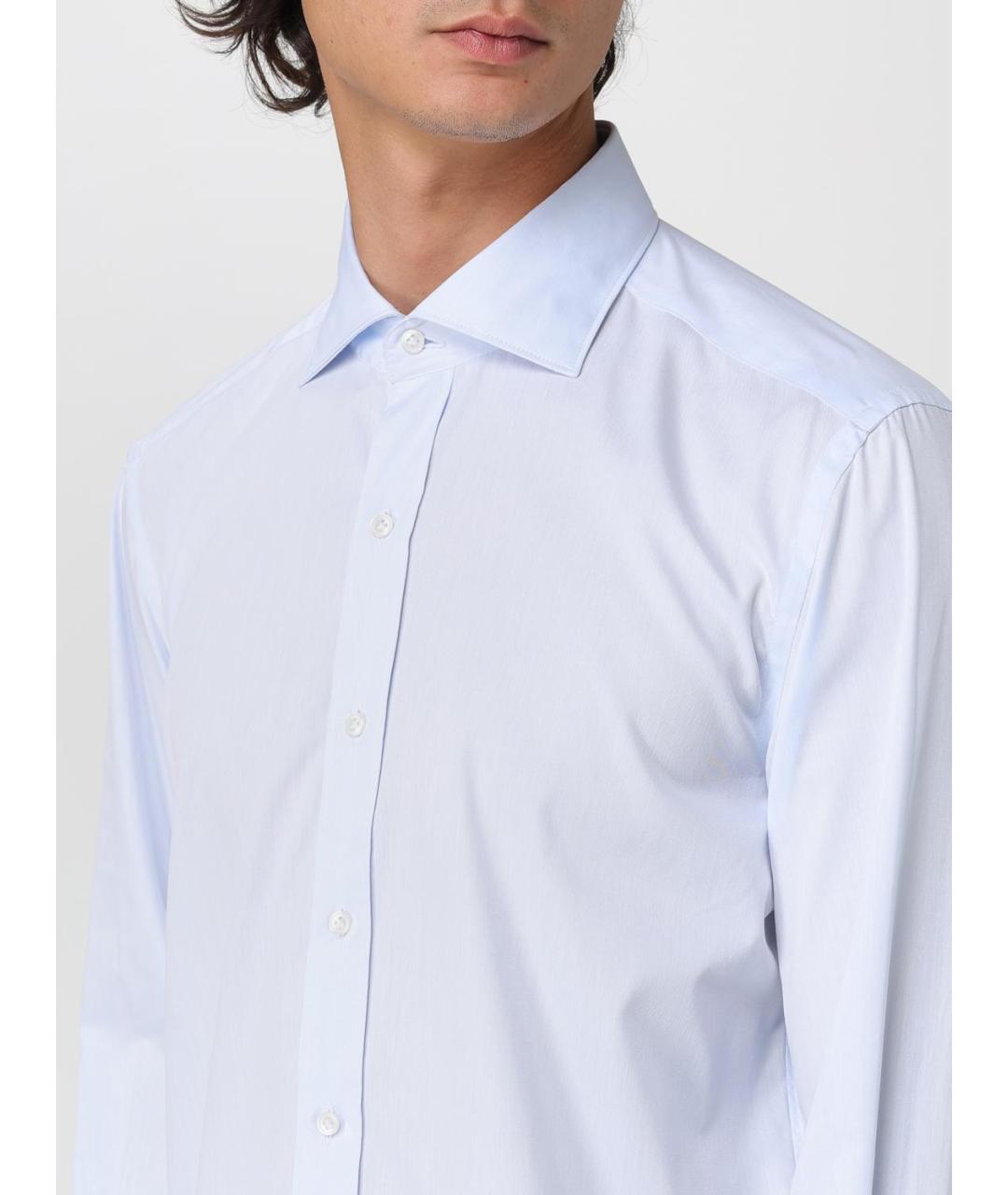 FAY Голубая хлопковая кэжуал рубашка, фото 3