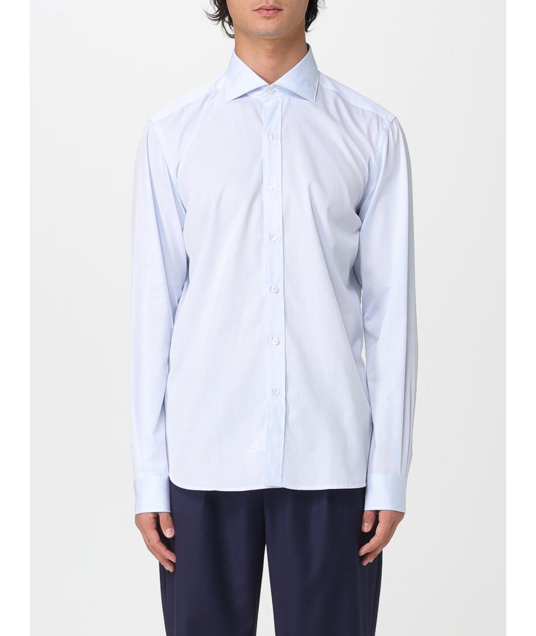 FAY Голубая хлопковая кэжуал рубашка, фото 4