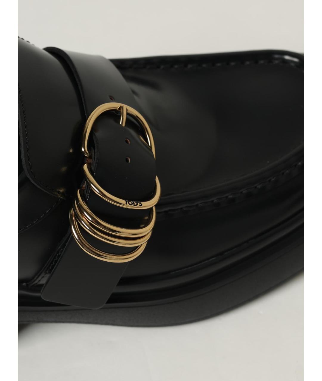 TOD'S Черные кожаные лоферы, фото 4