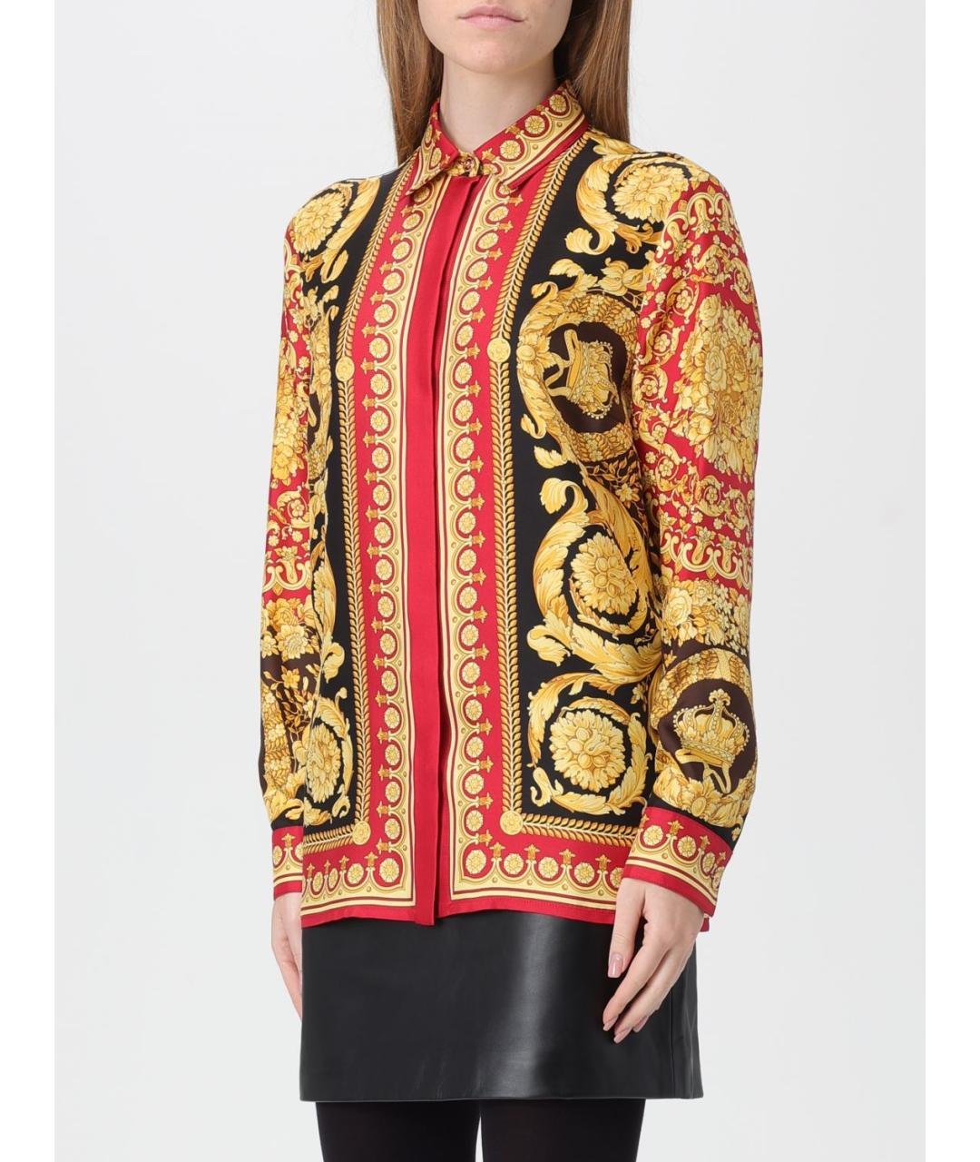 VERSACE Мульти шелковая рубашка, фото 4