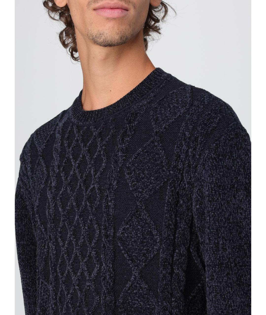 ARMANI EXCHANGE Темно-синий полиэстеровый джемпер / свитер, фото 3