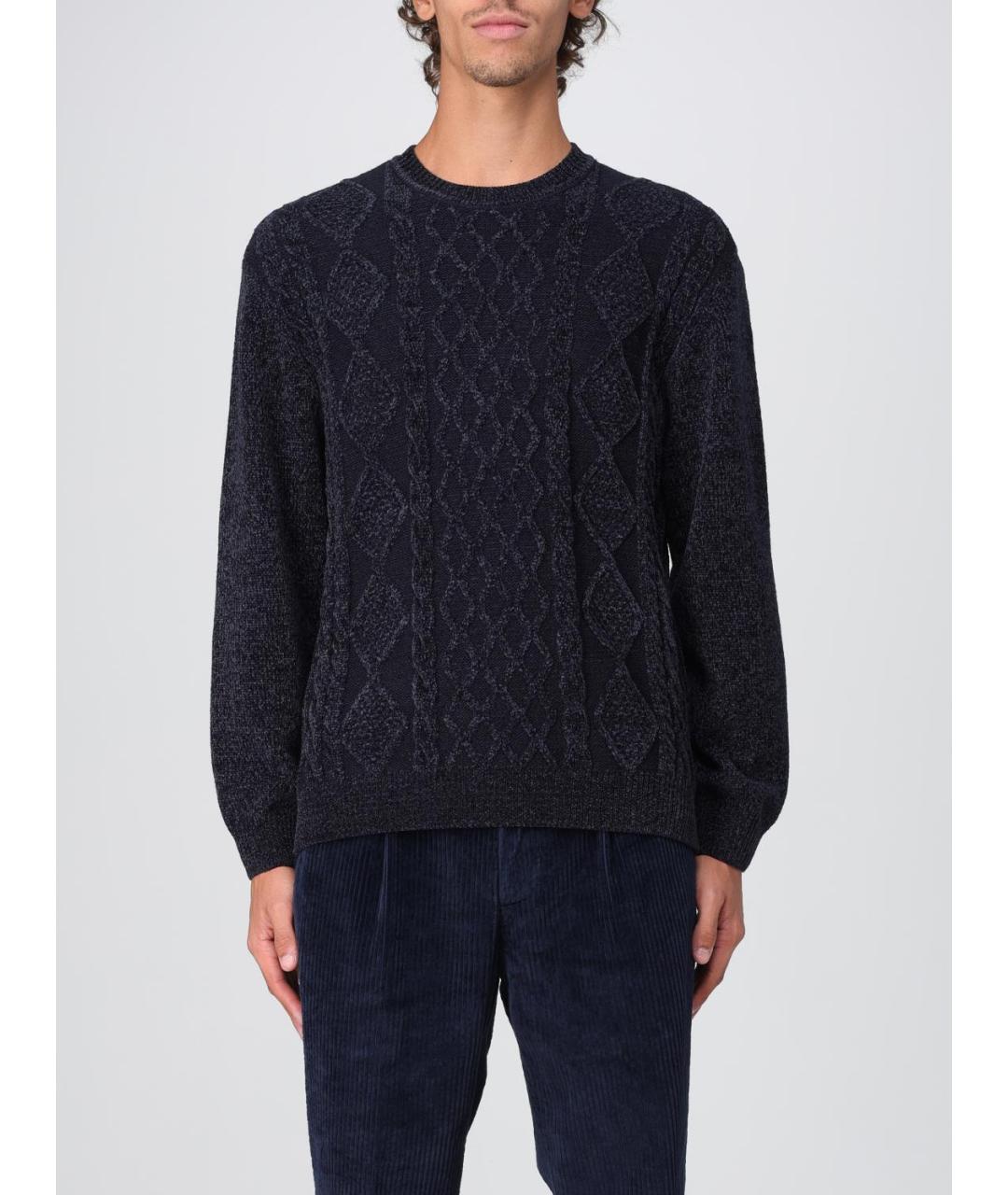 ARMANI EXCHANGE Темно-синий полиэстеровый джемпер / свитер, фото 4