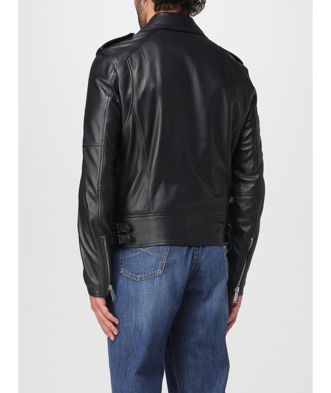 DSQUARED2 Черная кожаная куртка, фото 2