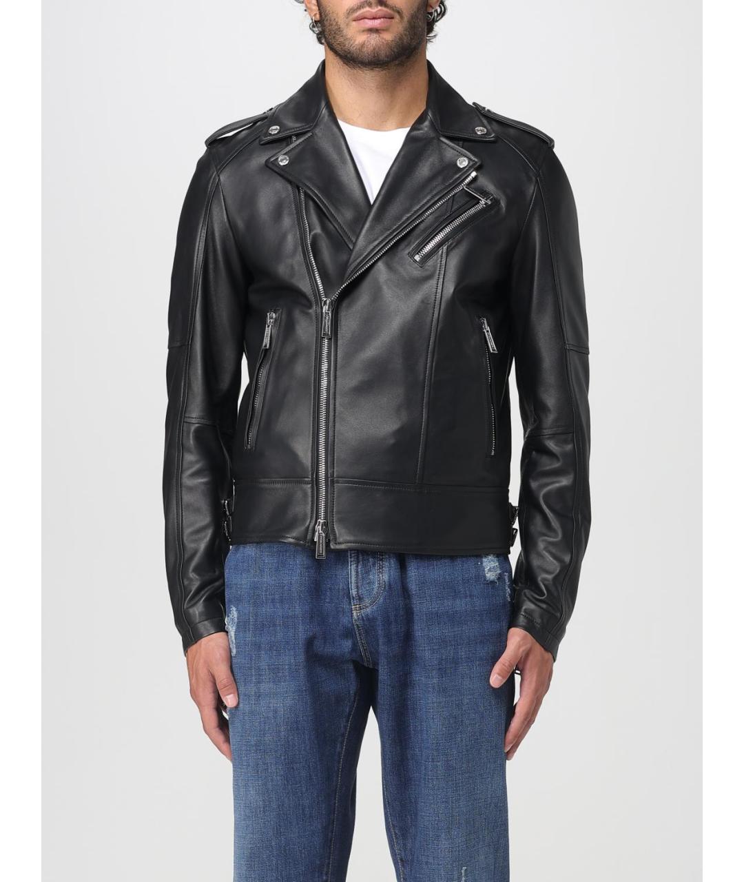 DSQUARED2 Черная кожаная куртка, фото 5
