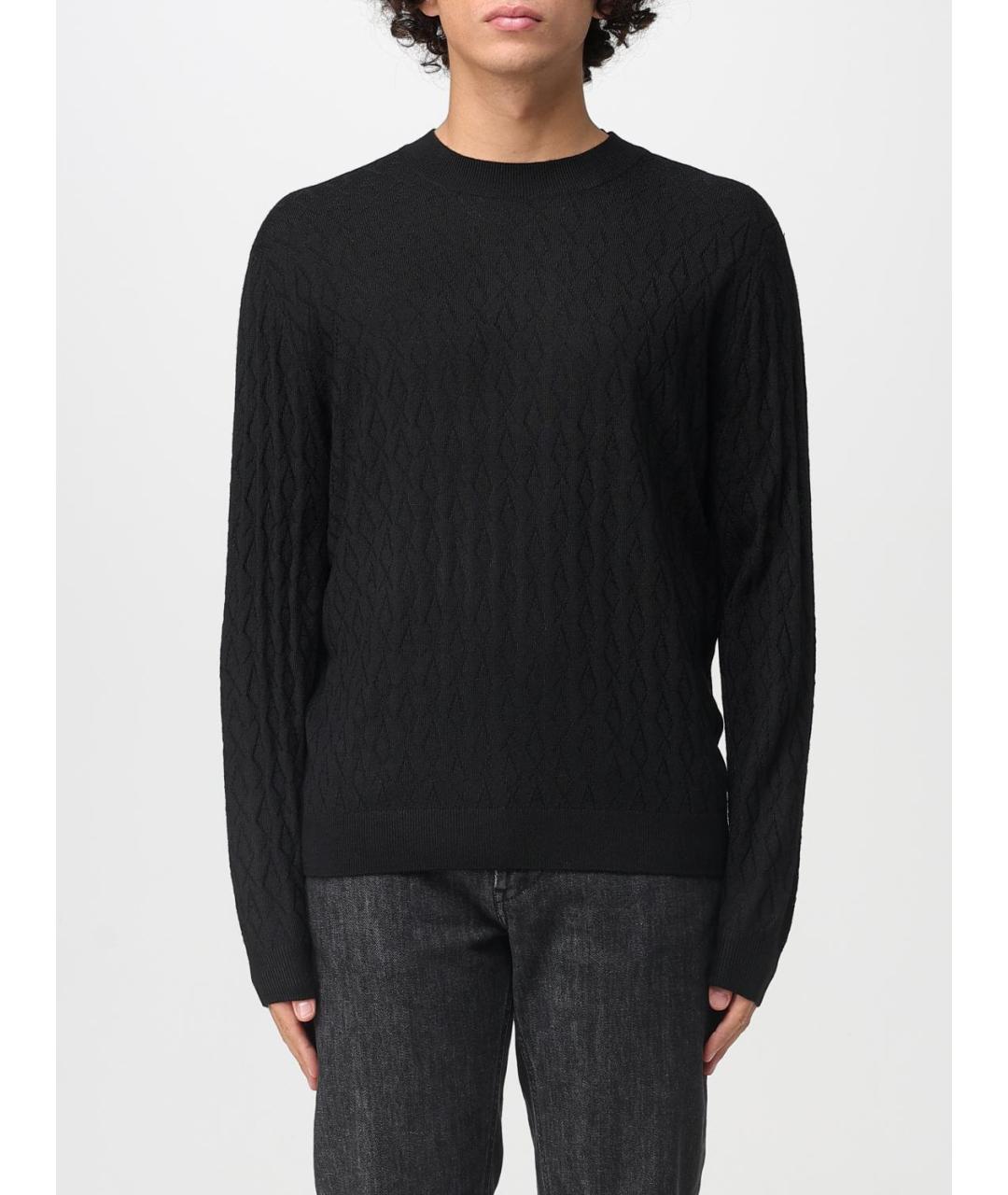 ARMANI EXCHANGE Черный шерстяной джемпер / свитер, фото 4