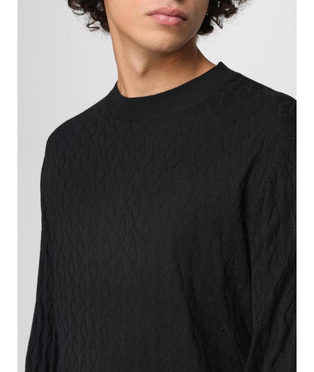ARMANI EXCHANGE Черный шерстяной джемпер / свитер, фото 3