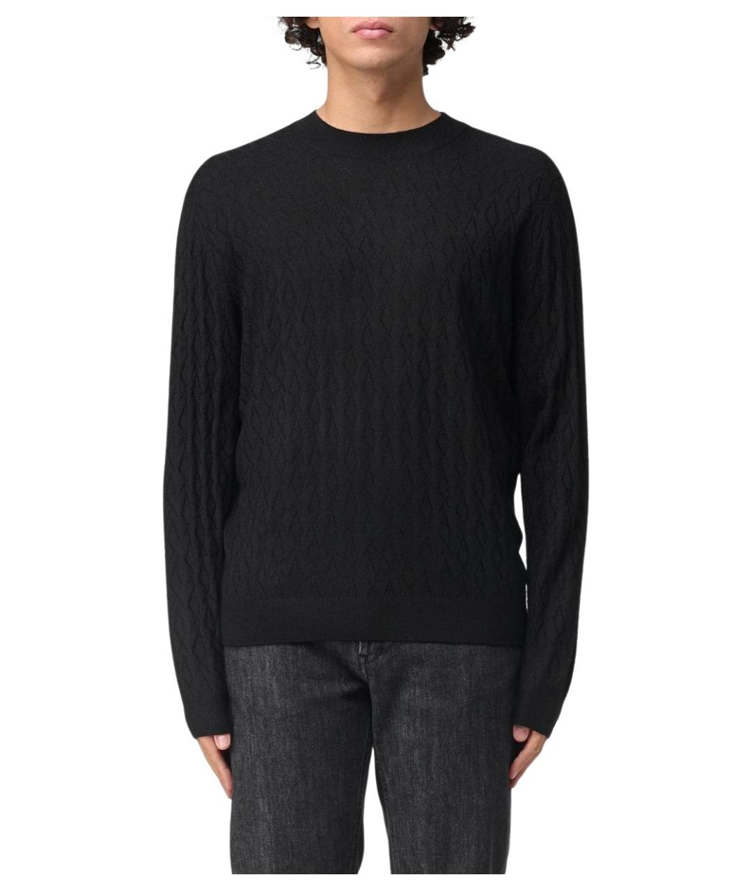 ARMANI EXCHANGE Черный шерстяной джемпер / свитер, фото 1