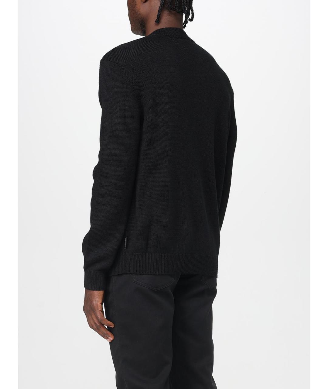 ARMANI EXCHANGE Черный хлопковый джемпер / свитер, фото 2