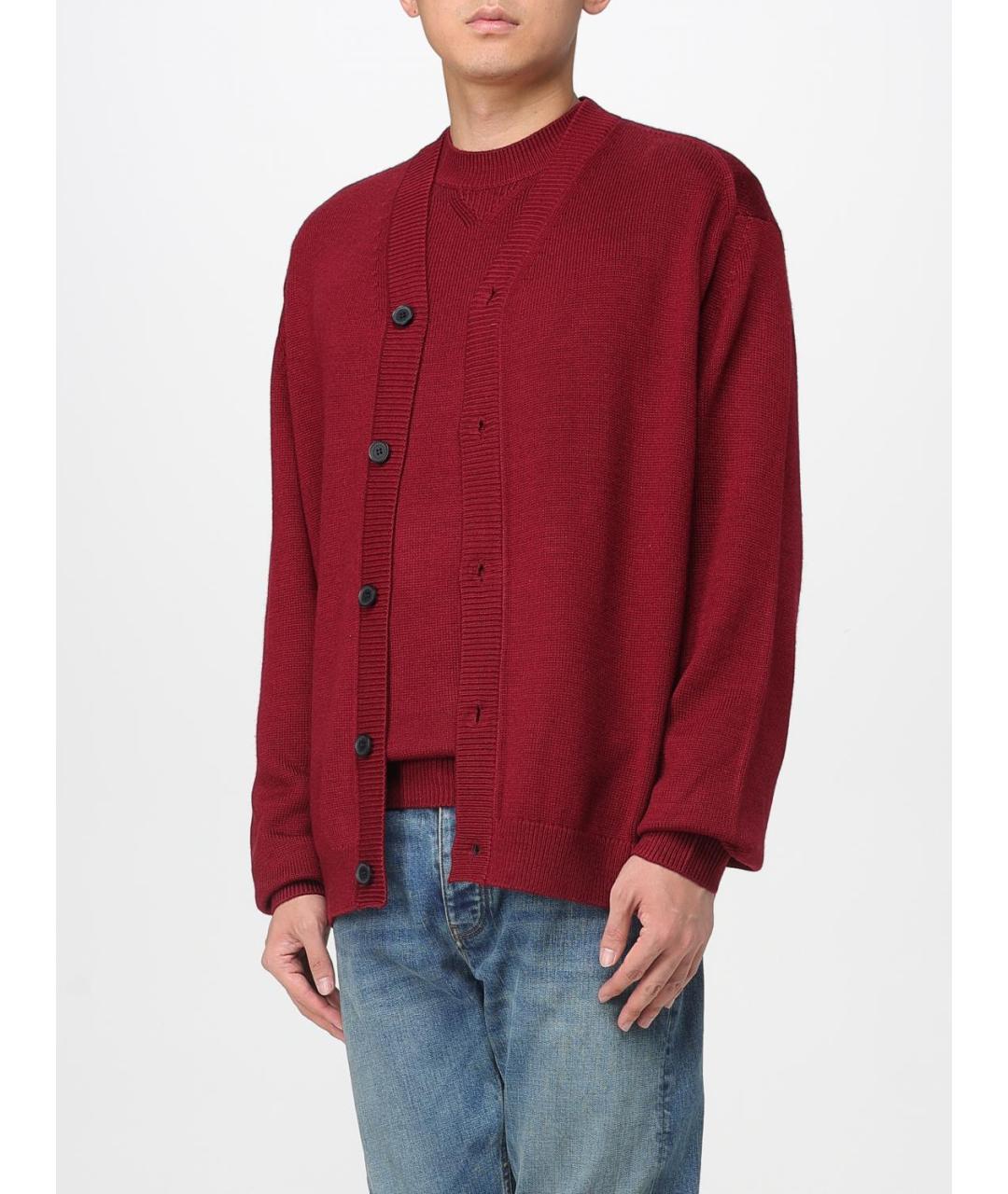 ARMANI EXCHANGE Бордовый шерстяной кардиган, фото 3