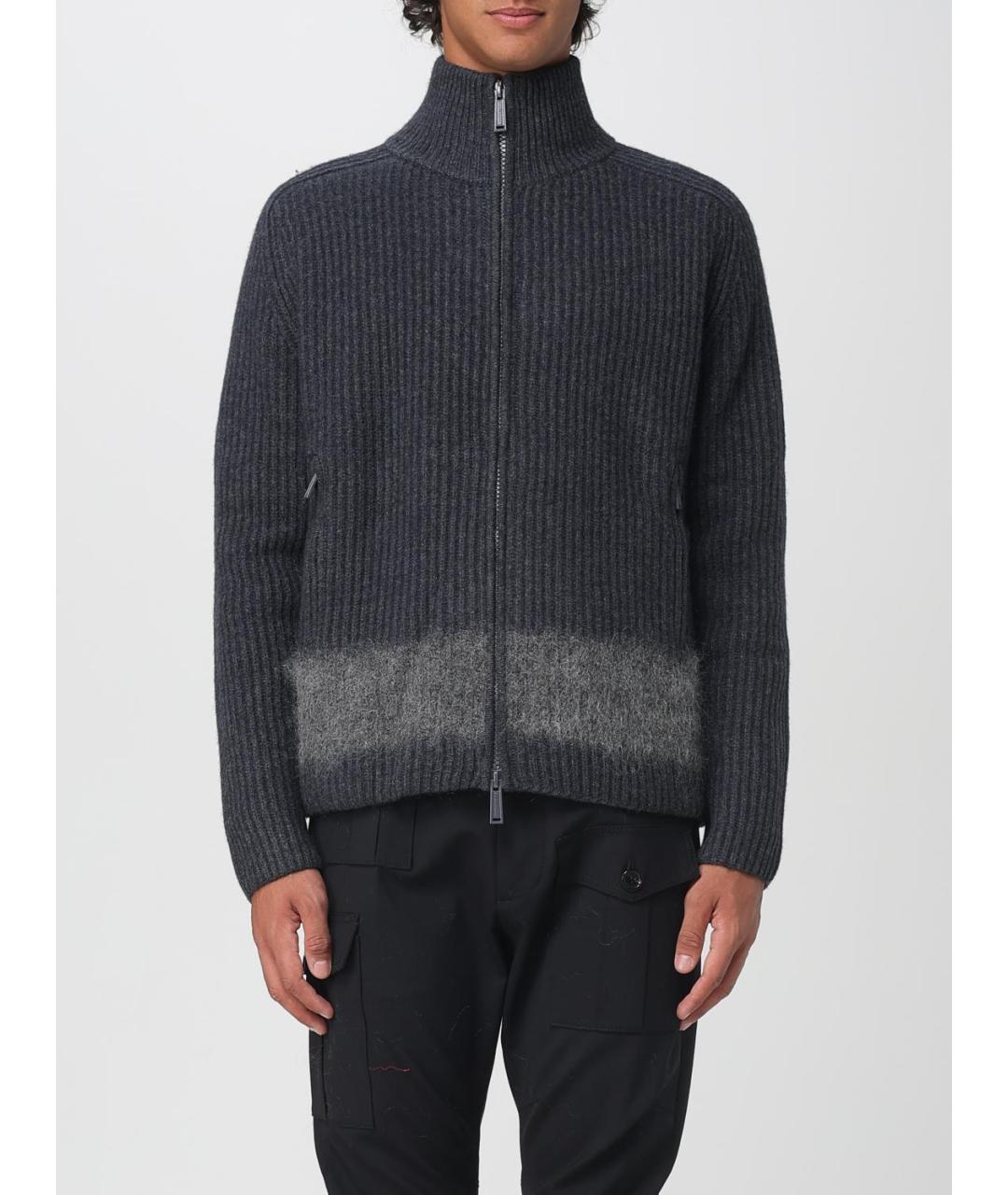 DSQUARED2 Серый шерстяной кардиган, фото 6