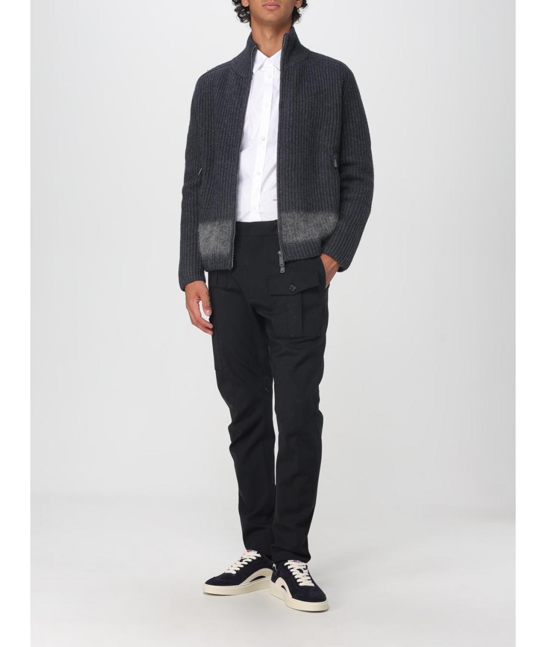 DSQUARED2 Серый шерстяной кардиган, фото 2