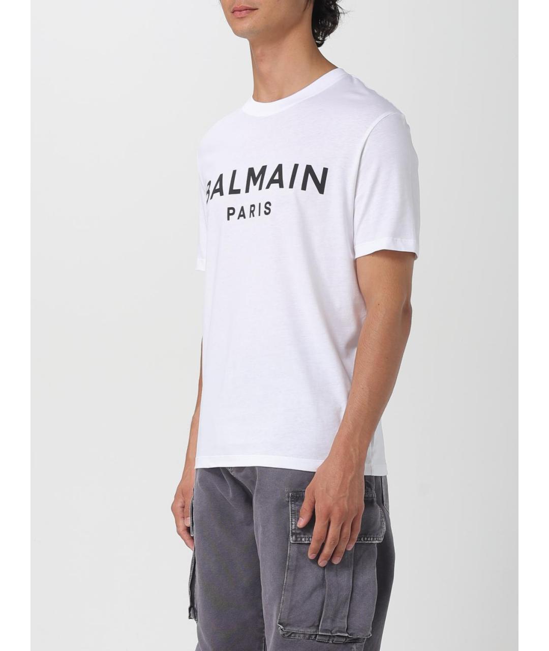 BALMAIN Белая хлопковая футболка, фото 5