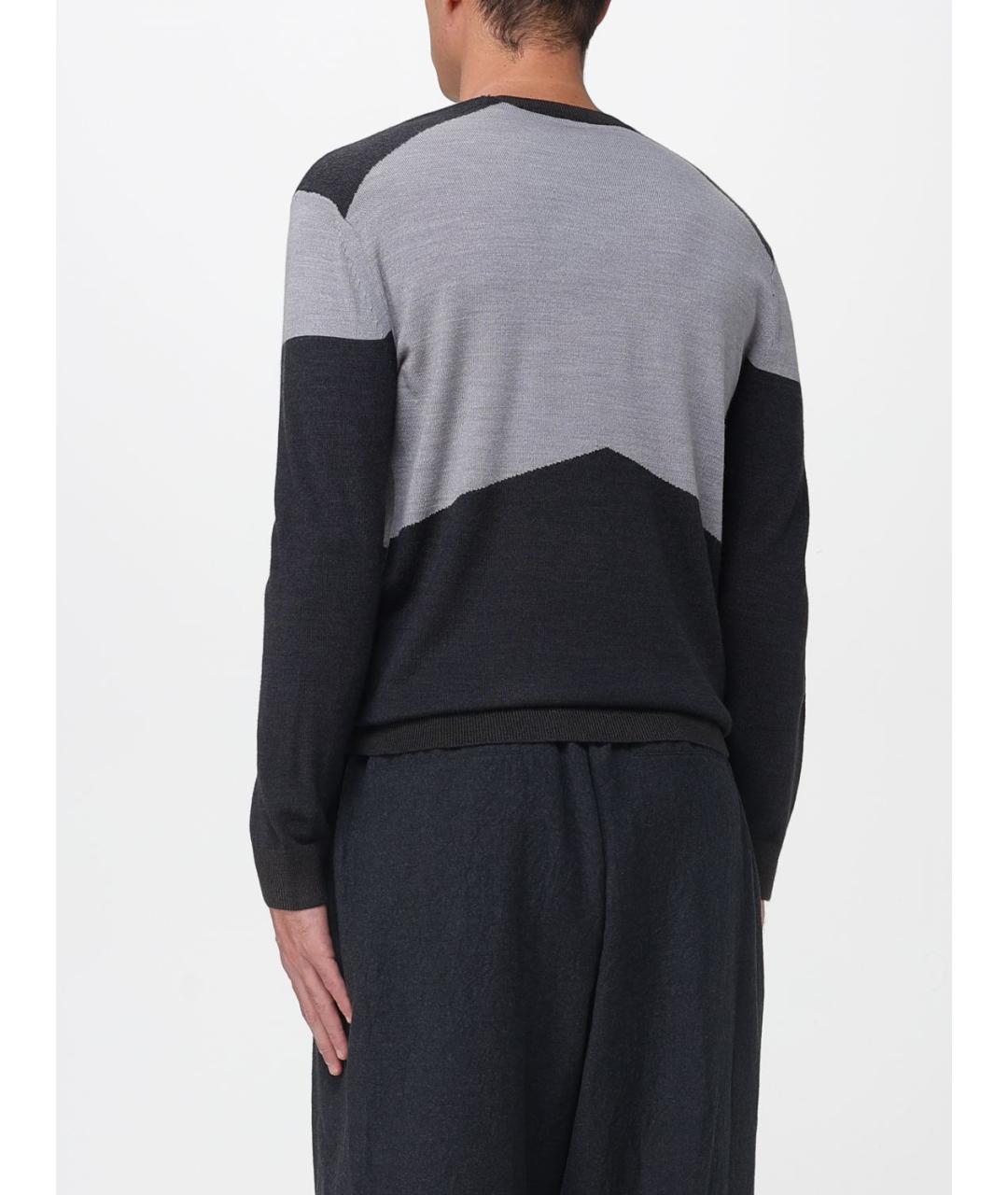 ARMANI EXCHANGE Антрацитовый шерстяной джемпер / свитер, фото 2