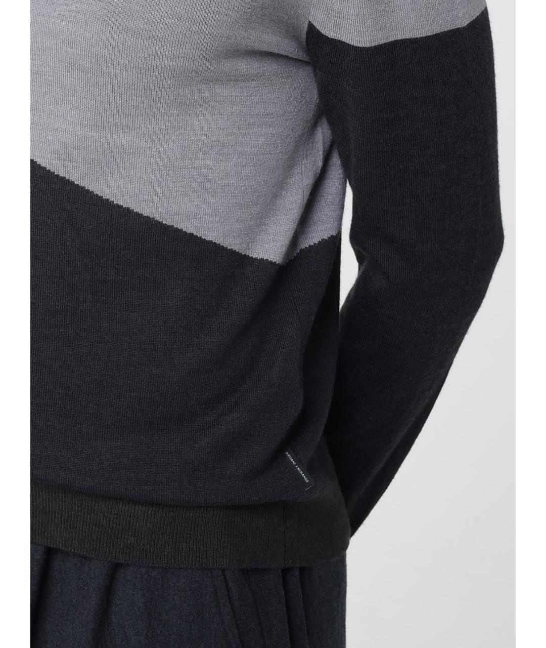 ARMANI EXCHANGE Антрацитовый шерстяной джемпер / свитер, фото 3
