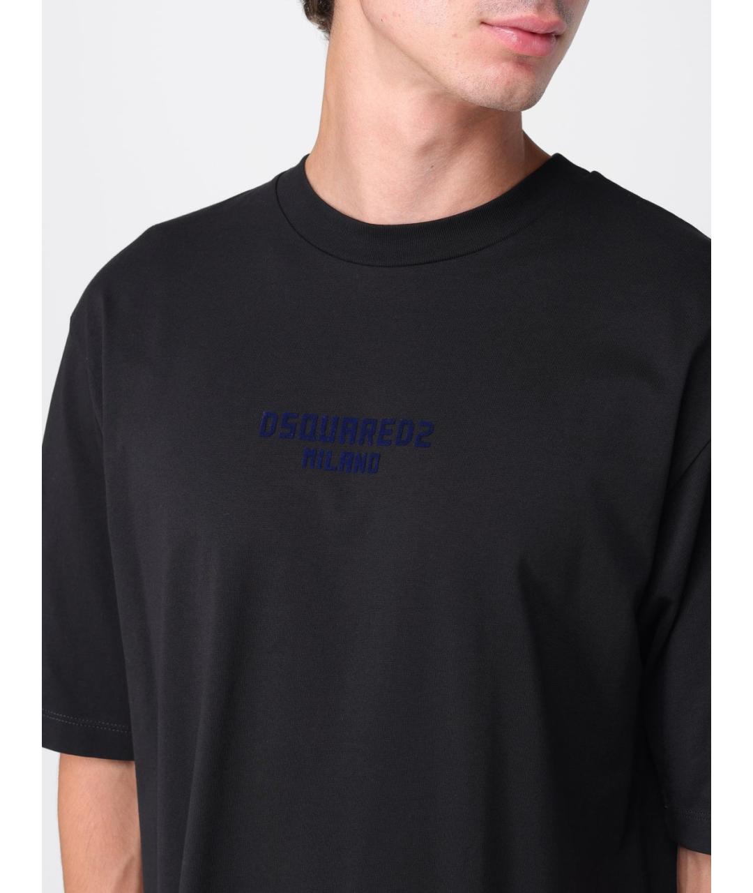 DSQUARED2 Черная хлопковая футболка, фото 3