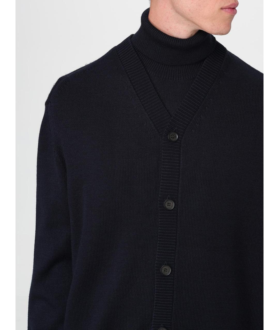 ARMANI EXCHANGE Темно-синий шерстяной кардиган, фото 4