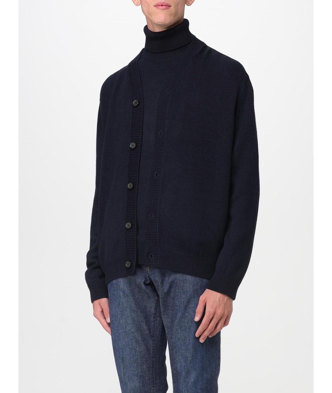 ARMANI EXCHANGE Темно-синий шерстяной кардиган, фото 3