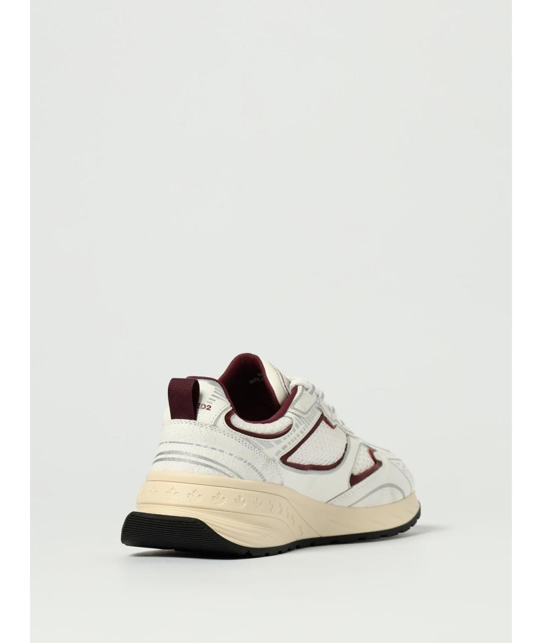 DSQUARED2 Белые кожаные низкие кроссовки / кеды, фото 3