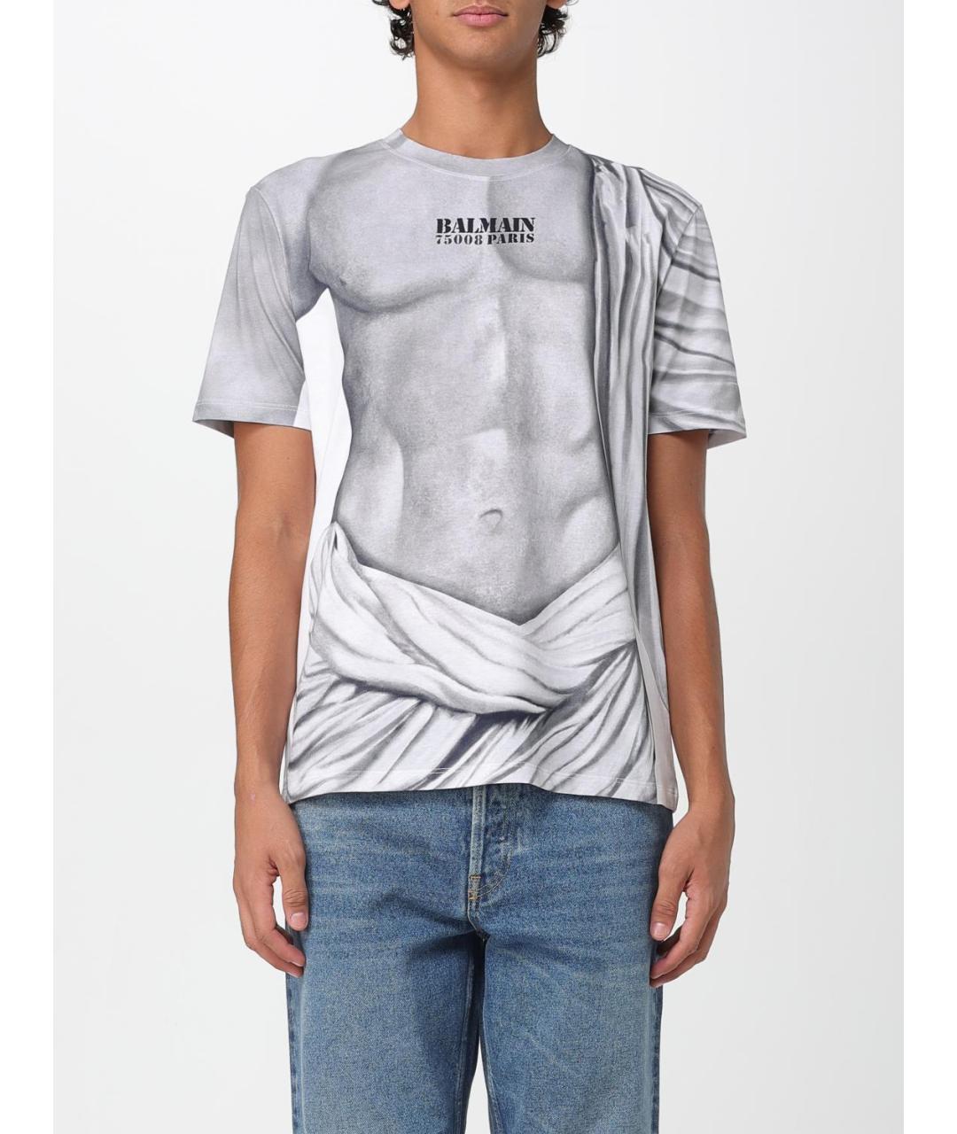 BALMAIN Черная хлопковая футболка, фото 6
