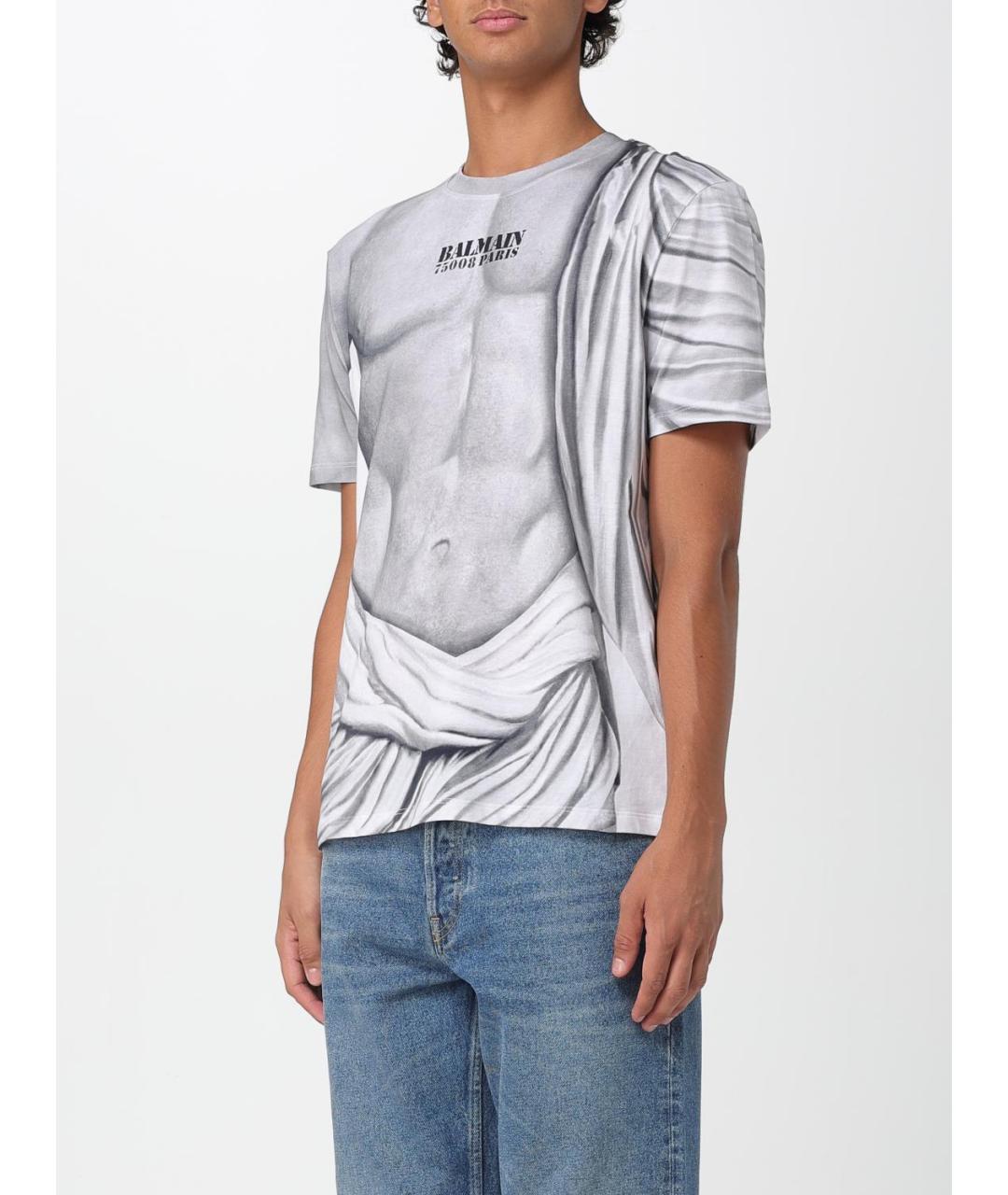 BALMAIN Черная хлопковая футболка, фото 4