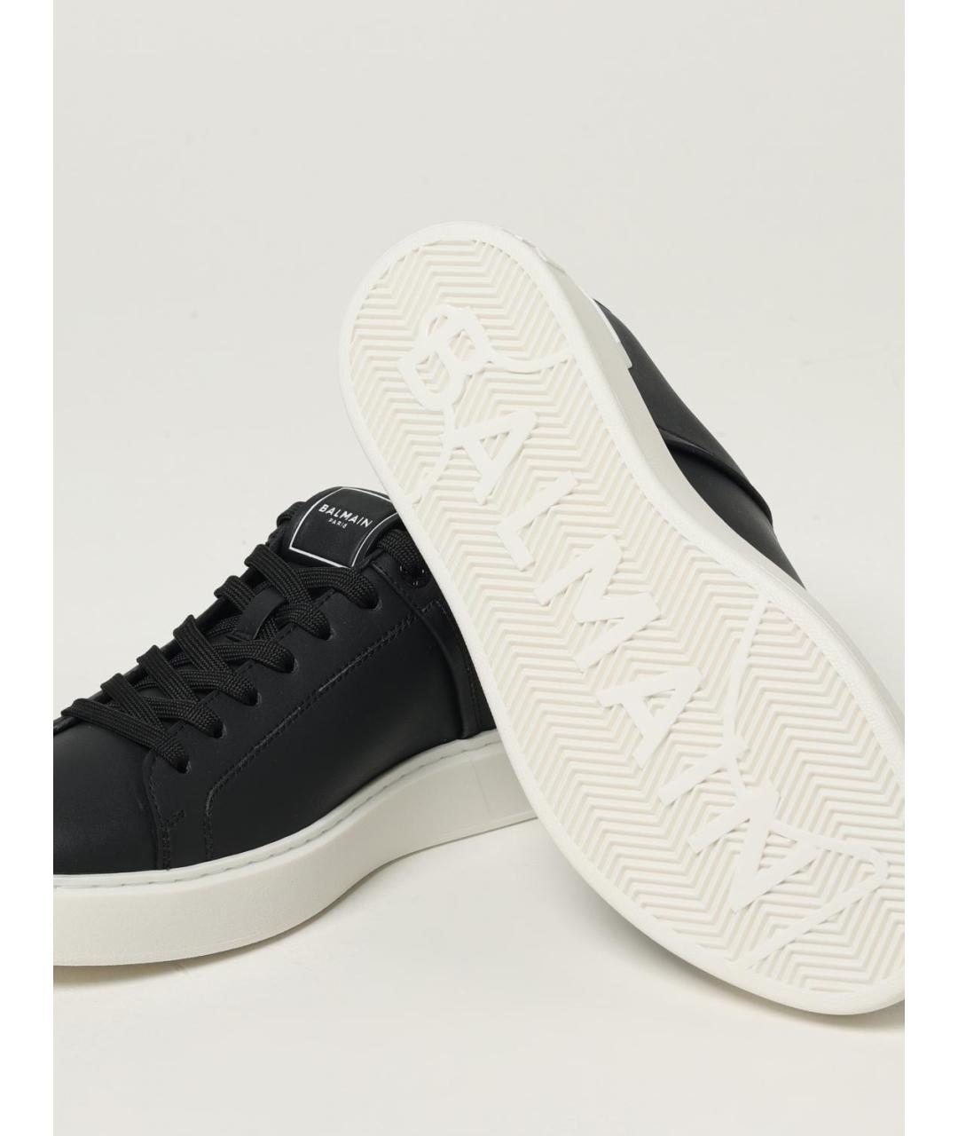 BALMAIN Черные кожаные кеды, фото 4