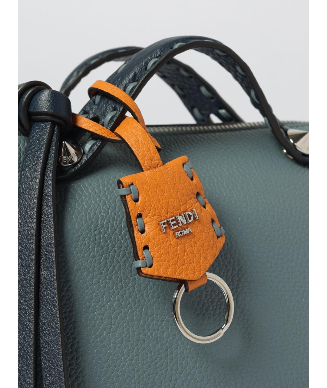 FENDI Голубая кожаная сумка через плечо, фото 4