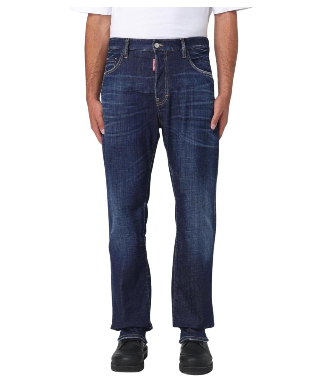 DSQUARED2 Синие хлопко-полиэстеровые прямые джинсы, фото 1