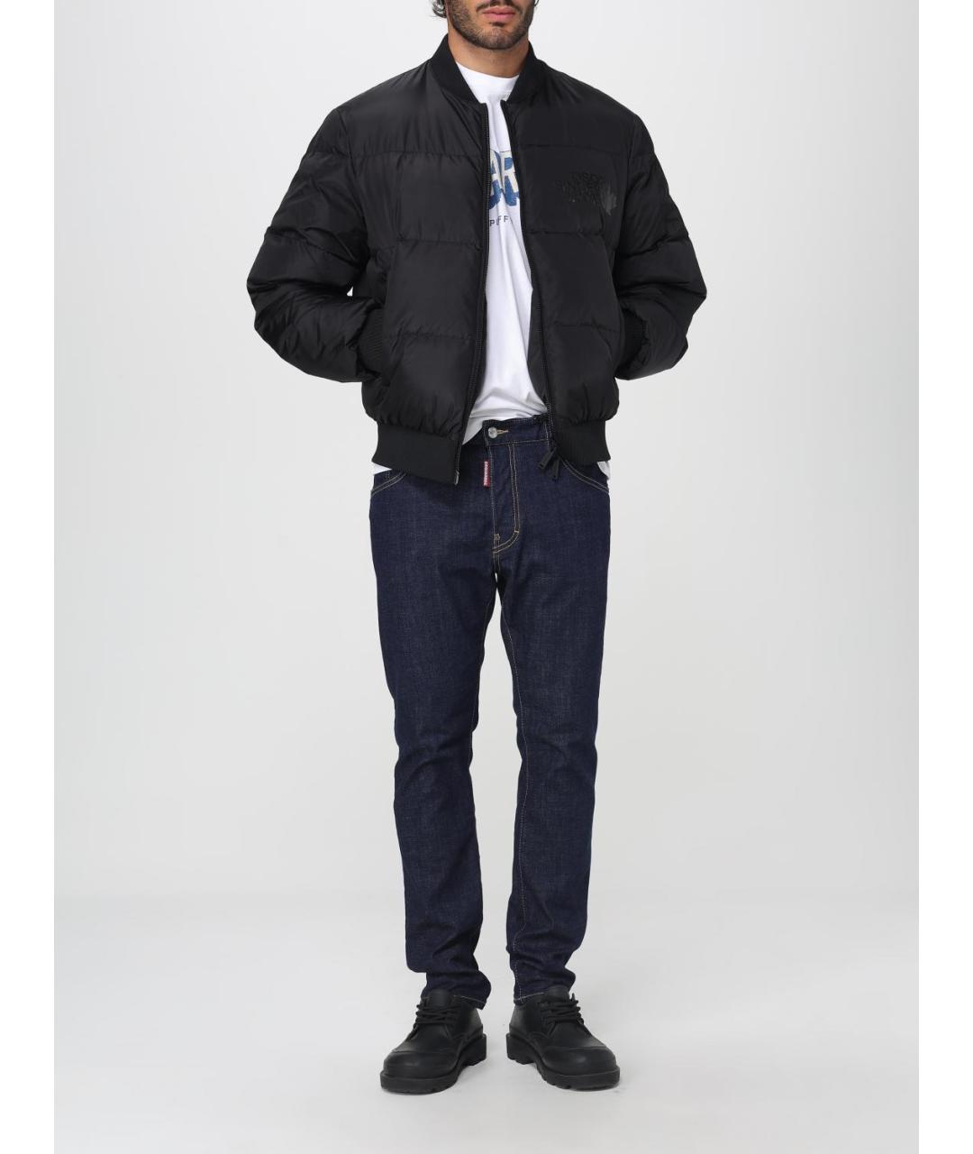 DSQUARED2 Синие хлопко-полиэстеровые прямые джинсы, фото 2