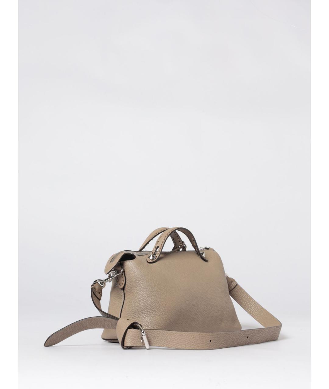 FENDI Бежевая кожаная сумка через плечо, фото 3