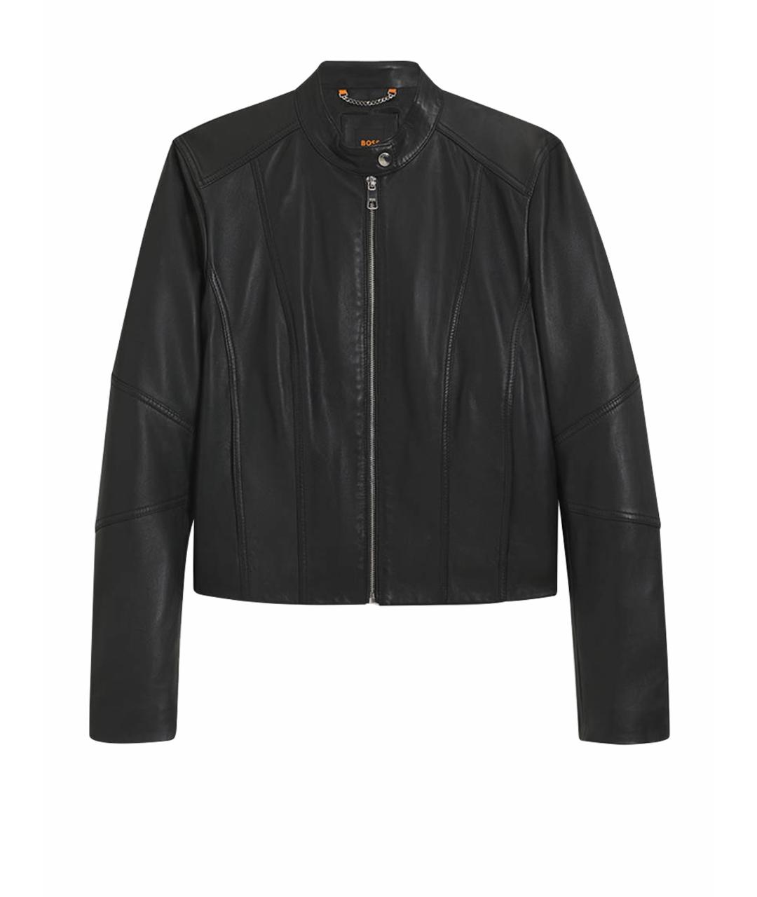 HUGO BOSS Черная кожаная куртка, фото 1