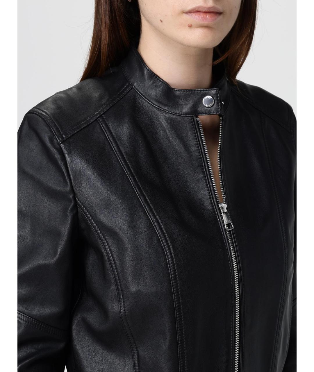 HUGO BOSS Черная кожаная куртка, фото 5