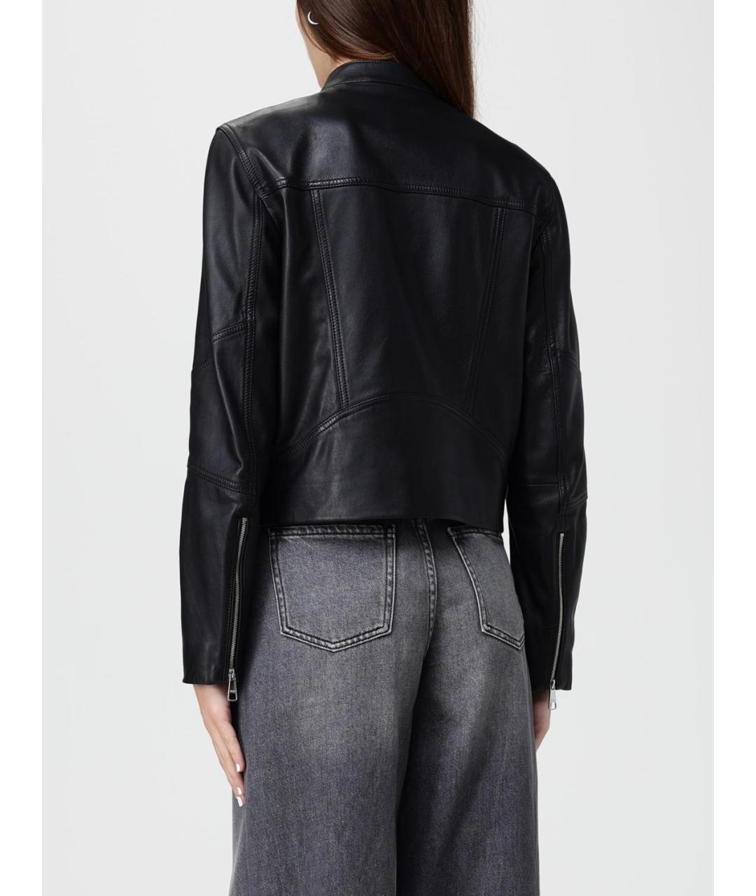 HUGO BOSS Черная кожаная куртка, фото 3