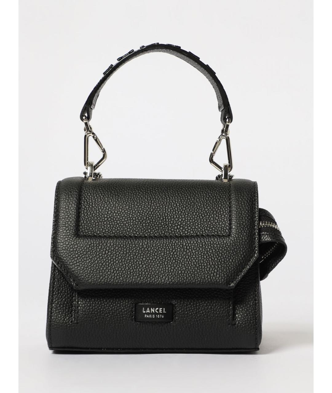 LANCEL Черная кожаная сумка через плечо, фото 4