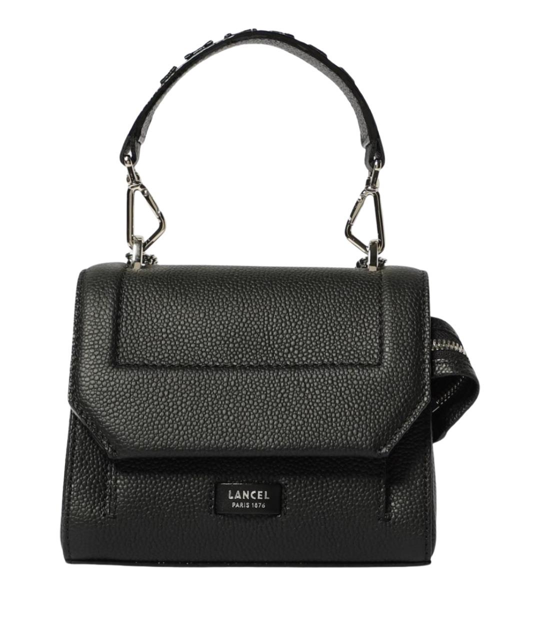 LANCEL Черная кожаная сумка через плечо, фото 1