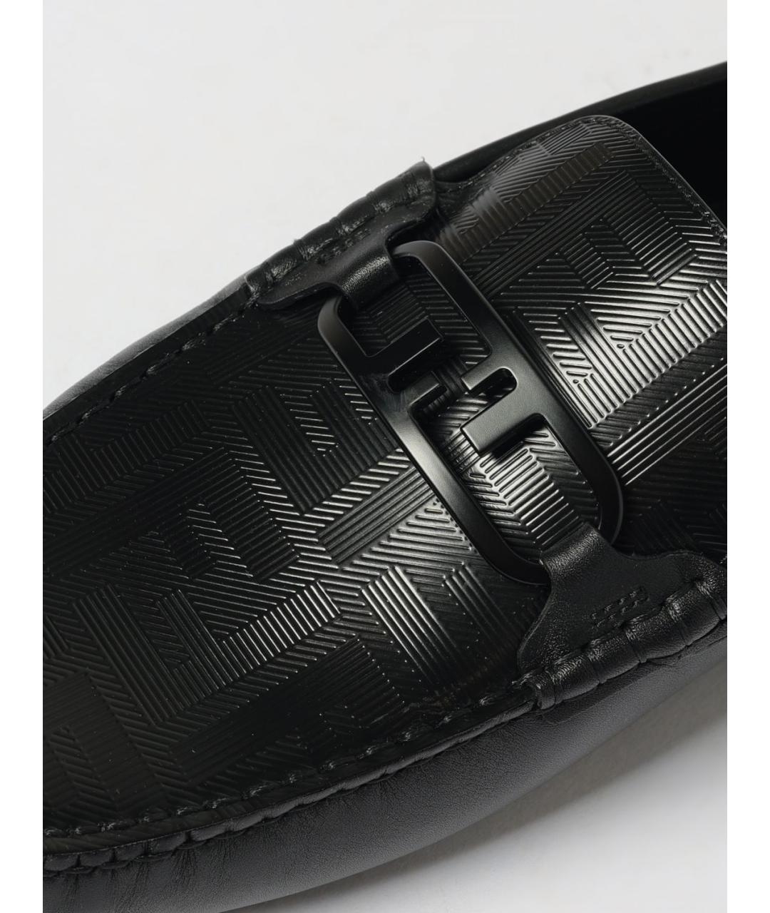 FENDI Черные кожаные мокасины, фото 4