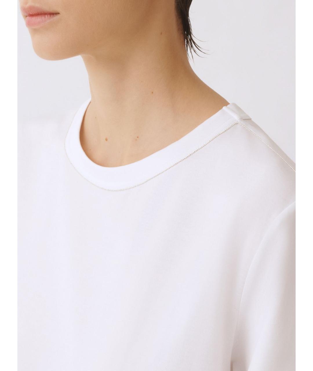 FABIANA FILIPPI Белая хлопковая футболка, фото 4