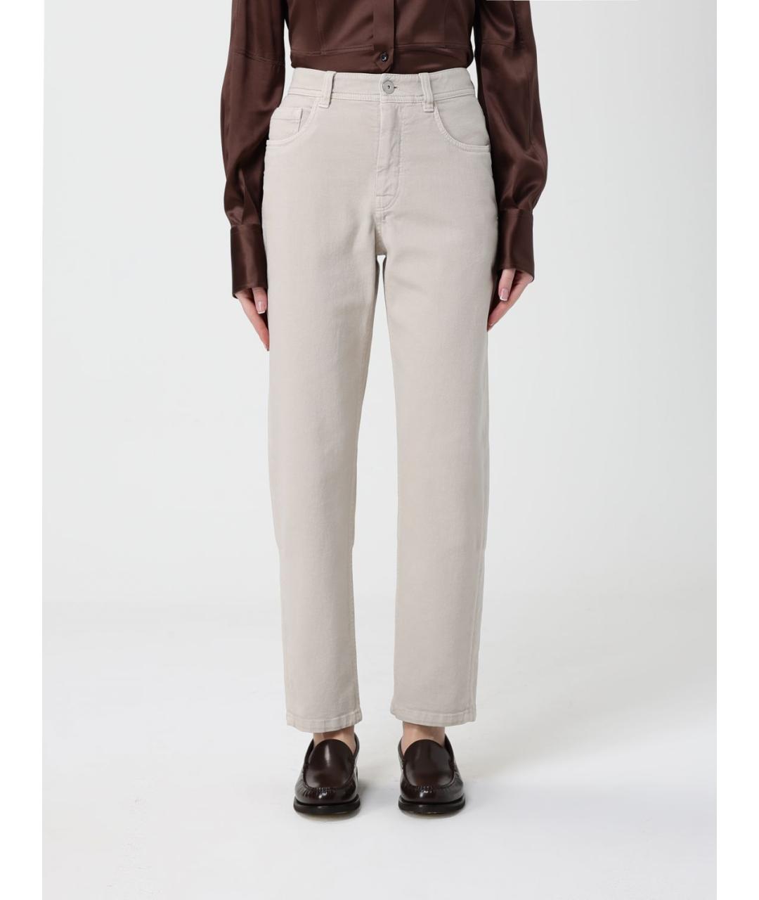 BRUNELLO CUCINELLI Бежевые прямые джинсы, фото 6