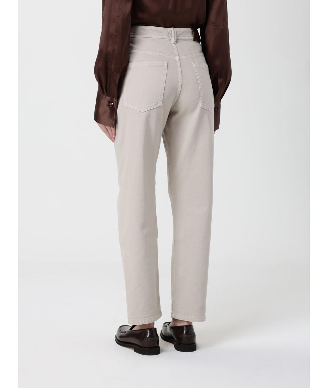 BRUNELLO CUCINELLI Бежевые прямые джинсы, фото 3