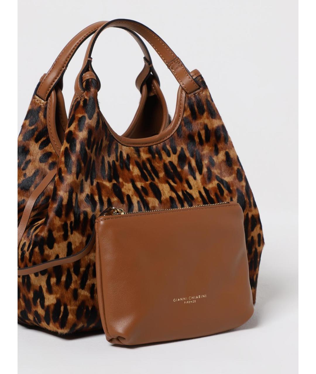 Gianni Chiarini Коричневая кожаная сумка тоут, фото 3