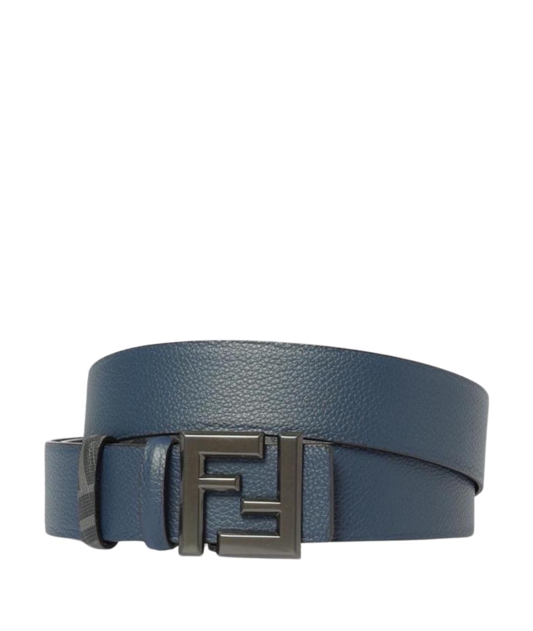 FENDI Синий кожаный ремень, фото 1