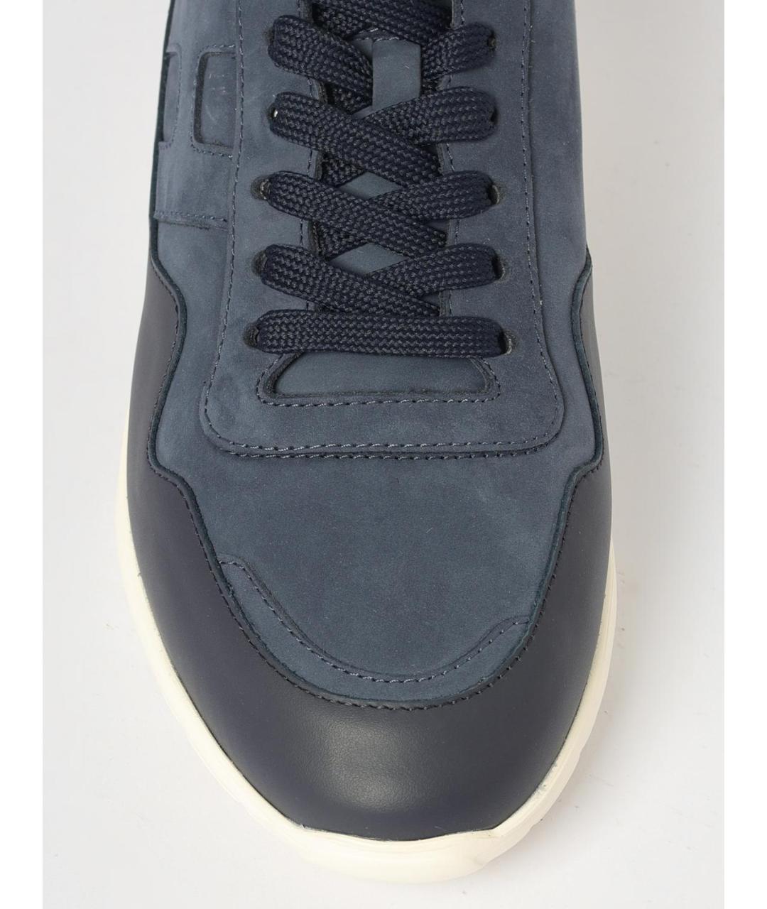 HOGAN Синие кожаные низкие кроссовки / кеды, фото 4