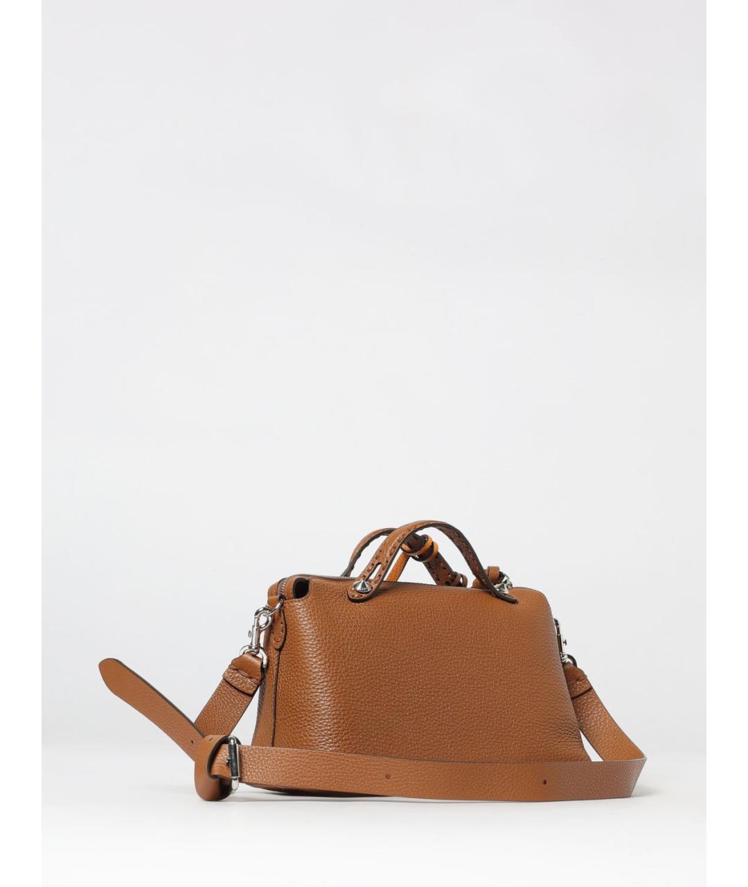 FENDI Коричневая кожаная сумка через плечо, фото 3