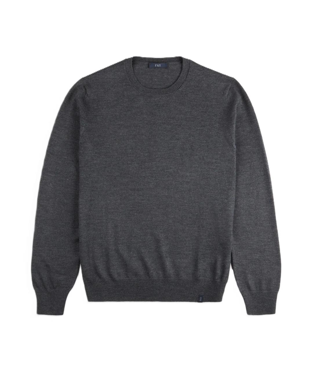 FAY Серый шерстяной джемпер / свитер, фото 1