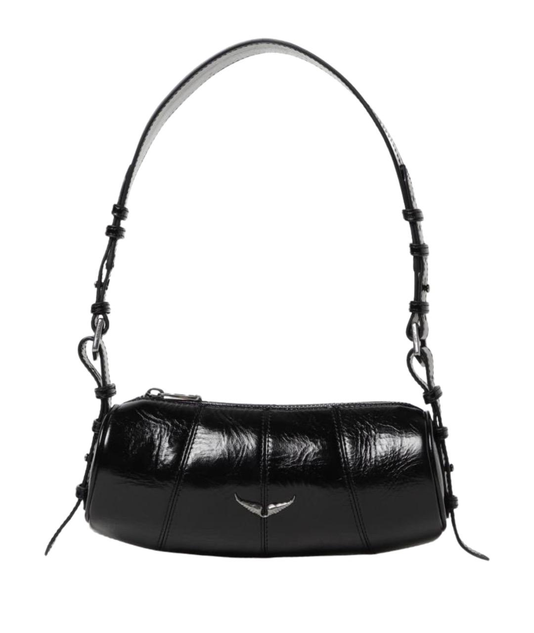 ZADIG & VOLTAIRE Черная сумка через плечо из лакированной кожи, фото 1