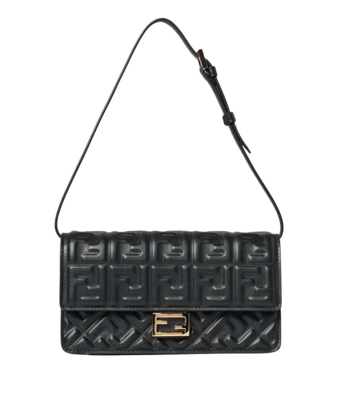 FENDI Черная кожаная сумка через плечо, фото 1
