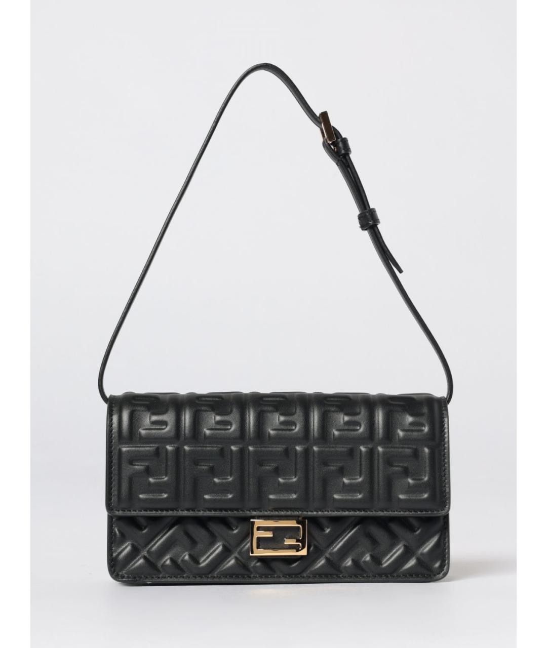 FENDI Черная кожаная сумка через плечо, фото 6