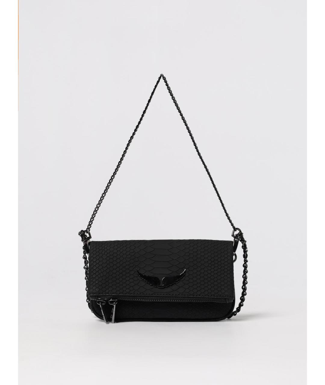 ZADIG & VOLTAIRE Черная кожаная сумка через плечо, фото 4