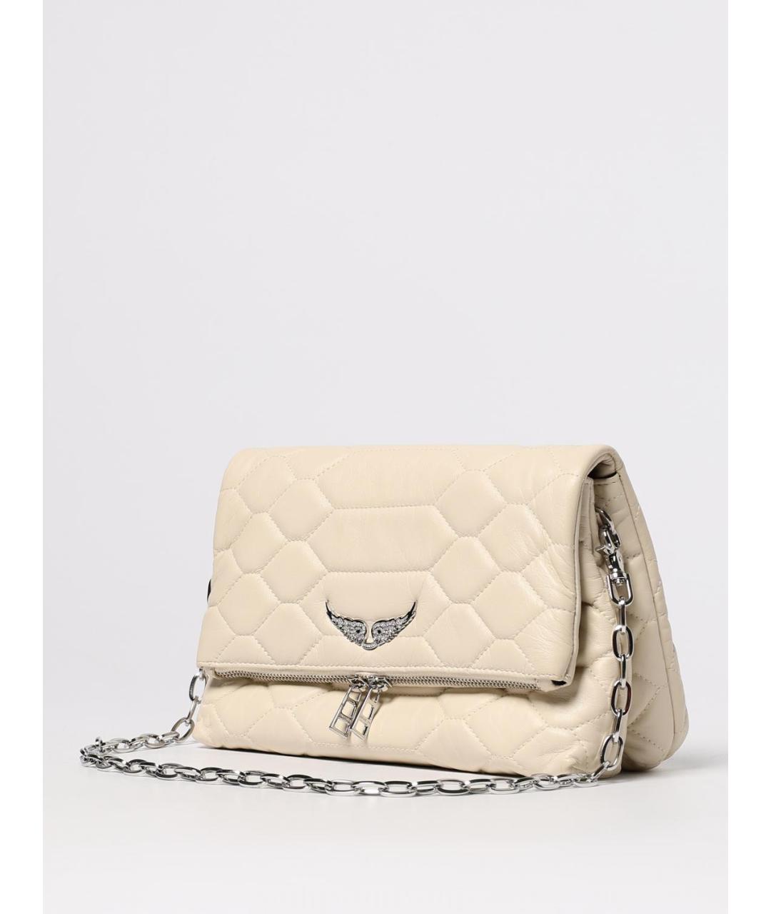 ZADIG & VOLTAIRE Бежевая кожаная сумка через плечо, фото 3