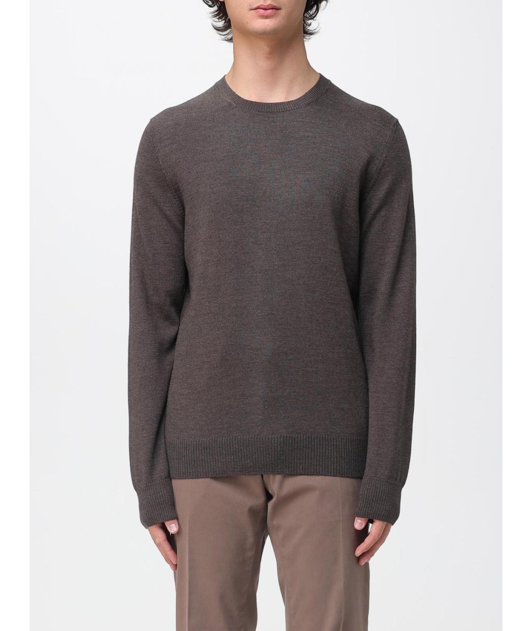 FAY Коричневый шерстяной джемпер / свитер, фото 2